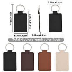 16шт 4 цвета брелки из искусственной кожи&nbsp;KEYC-SC0001-94