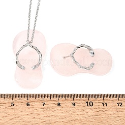 Ciondolo infradito in lega di quarzo rosa naturale&nbsp;GG-CBAFD22-01B-01