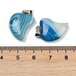 Ожерелья с подвеской в виде сердца из окрашенного натурального полосатого агата&nbsp;NJEW-G166-01C