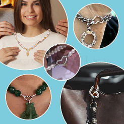 2 шт. 925 кольца-пружинки в форме сердца из стерлингового серебра&nbsp;STER-PH0003-76G