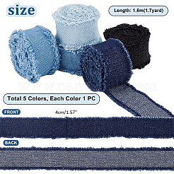 5 Stück 5 Farben Polyester-Fransen-Jeansband&nbsp;OCOR-PH0004-15