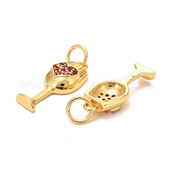 Messing Micro Pave Fuchsia Zirkonia Anhänger&nbsp;LS-ZIRC-P086-10G