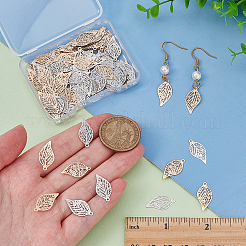 120 шт. 2-х цветные подвески из латуни с филигранным покрытием&nbsp;KKC-WR0001-01