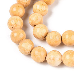 Окрашенные синтетические нити окаменелых бусин&nbsp;G-T139-8mm-66B