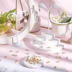 Латунные серьги-гвоздики из циркония&nbsp;KK-BBC0022-24