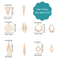 30pcs 5 pendentifs en laiton de style&nbsp;KKC-CA0001-09