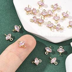 Breloques en laiton Shegrace serties de zirconiums cubiques en forme d'œil de cheval&nbsp;XGRQ2O431-436C-G