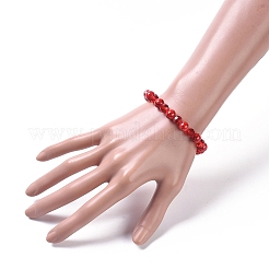 Stretch-Armbänder aus synthetischen türkisfarbenen (gefärbten) Perlen&nbsp;BJEW-JB05003-02