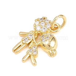 Pendentifs en laiton micro pavé de zircone cubique transparent pour la saint-valentin&nbsp;KK-H273-43G-01