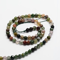 Facettes naturelles indiennes perles rondes en agate brins&nbsp;LS-G-E318A-4mm-01