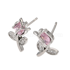 Boucles d'oreilles en laiton avec zircone cubique de micro pave&nbsp;KK-CBA8324-19P-02