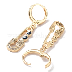 Véritables boucles d'oreilles dormeuses en laiton plaqué or 18 carat&nbsp;EJEW-L269-016G-01