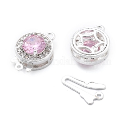 Плоские круглые микро латунь проложить застежками ящик кубического циркония&nbsp;KK-B125-15B-03S