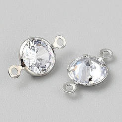 Verbindungsanhänger mit durchsichtigem Zirkonia-Pavé aus Messing&nbsp;PALLOY-WH0116-02P-06