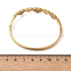 Armreifen mit Scharnier aus 304 Edelstahl mit Strassen für Damen&nbsp;BJEW-B168-15G