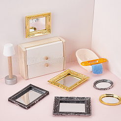 8 Stück Miniatur-Retro-Kunststoffspiegel im 8-Stil&nbsp;MJEW-CP0001-01