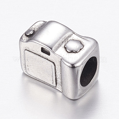 304 Edelstahl-Europäische Perlen&nbsp;STAS-P173-091AS