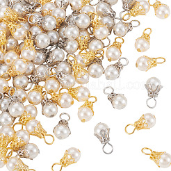 100 шт. 2-х цветные круглые акриловые подвески с имитацией жемчуга&nbsp;PALLOY-TA00292