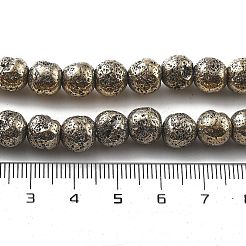 Fili di perle di roccia lavica naturale elettrodeposta&nbsp;G-A251-E01-01F