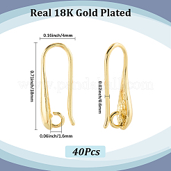 20 пара латунных крючков для сережек с покрытием&nbsp;KK-SC0006-59G