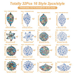 32 pendentif en acier inoxydable 430 de 16 styles&nbsp;STAS-BY0001-09
