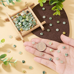 180 Stück 4 Stile natürliche Serpentin Jade & grüner Aventurin & grüner Fleck Jaspis Perlen&nbsp;G-TA0003-08B