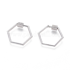 Латунь микропаве кубический цирконий винт карабин подвески с замком&nbsp;ZIRC-I031-16P