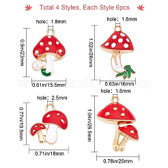 24шт 4 стиля подвески из сплава с эмалью&nbsp;ENAM-SC0002-17