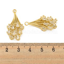 Латунные микропаве прозрачные подвески с фианитом&nbsp;KK-P263-10G