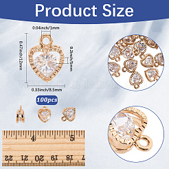 100 шт. подвески в виде сердечек из сплава&nbsp;ZIRC-SC0001-34