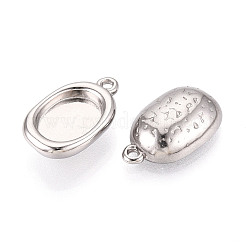 Оправы для подвесок из нержавеющей стали 304 в виде кабошонов&nbsp;STAS-N114-46B-P