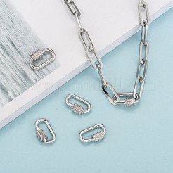 Латунь микропаве кубический цирконий винт карабин подвески с замком&nbsp;X-ZIRC-G160-22P