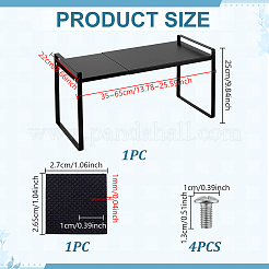Scaffale estensibile rettangolare in lega di ferro e carbonio per calzini&nbsp;AJEW-WH0609-741A-02