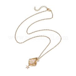 3 Uds. 3 estilos estrella Luna cadena trenzada de acero inoxidable bolsa de macramé soporte de piedra vacía colgante fabricación de collares&nbsp;NJEW-JN04956-01