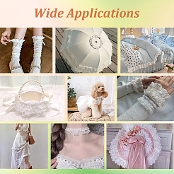 Полиэстеровая двухслойная плиссированная кружевная лента&nbsp;OCOR-WH0036-92B