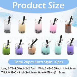 20 pièces 2 styles pendentifs de bouteille en verre&nbsp;CRES-YW0002-63
