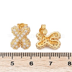 Boucles d'oreilles en laiton avec zircone cubique de micro pave&nbsp;EJEW-Z091-04G-X