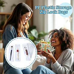 50 bolsa de regalo rectangular de plástico holográfica con purpurina y diseño de yin-yang con cierre de cremallera.&nbsp;OPP-TADJ0001-07A