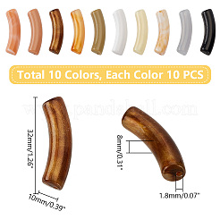 100шт 10 стиля непрозрачные акриловые бусины&nbsp;MACR-PH0001-72B