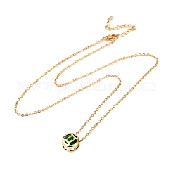 Collane con catena a maglie e ciondolo a forma di costellazione in ottone con zirconi cubici e pietra portafortuna&nbsp;NJEW-D334-01G-11