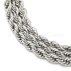 Не тускнеющие браслеты из 3-рядной веревочной цепи из нержавеющей стали 304 для женщин&nbsp;BJEW-G707-02P