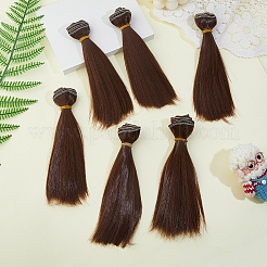 Peluca de pelo de muñeca de peinado largo y recto de plástico&nbsp;LS-DIY-WH0588-49B