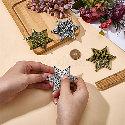 4 broche de estrella de aleación de sheriff adjunto vintage de 4 estilos&nbsp;JEWB-FG0001-80