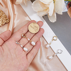 2 пара серег-колец из натурального культивированного пресноводного жемчуга двух цветов&nbsp;EJEW-HS00005