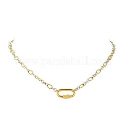 Colliers chaîne Figaro texturée en acier inoxydable 304 bicolore de 5 mm&nbsp;NJEW-JN06466-02