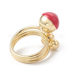 Emaille-Runde mit bösen Blick-Fingerringen&nbsp;RJEW-A014-01G-07