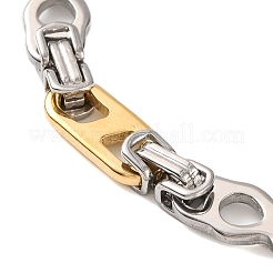 201 bracciali ovali in acciaio inossidabile e 8 catena bizantina&nbsp;BJEW-B078-129GP