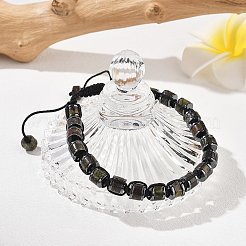 Braccialetti di perline intrecciate in ematite sintetica non magnetica e sangue di drago naturale regolabili&nbsp;BJEW-Z090-01L