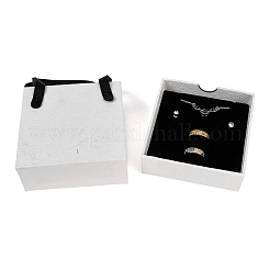 Ящики для украшений из искусственной кожи с квадратной губкой внутри и прямоугольными мешочками для украшений из текстурированной бумаги&nbsp;LS-ABAG-B009-02B