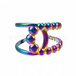 Полые двойные кольца на манжетах&nbsp;RJEW-N038-016